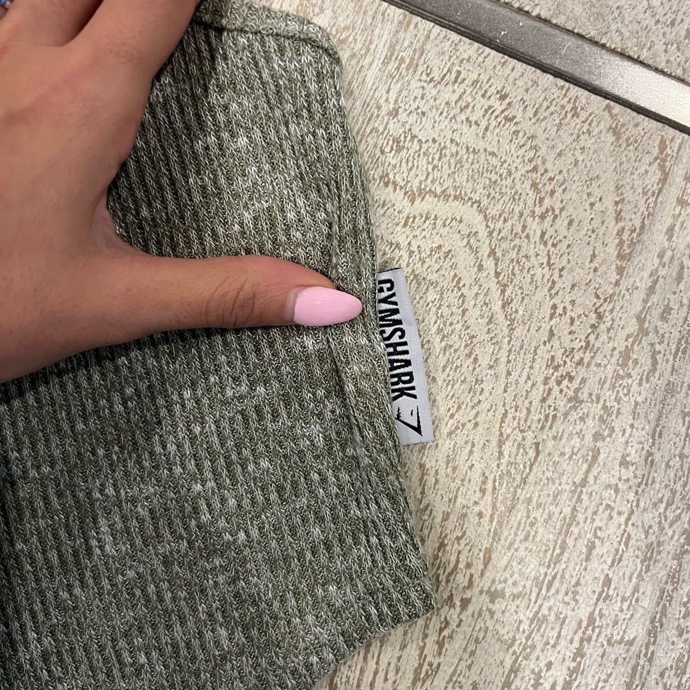 Gymshark Slounge Crop Top - Washed Khaki Marl - Picture 6 of 9